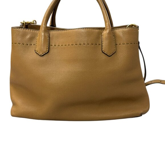 Tory Burch McGraw Triple Compartment Leather Satchel - Tiramisu - Picture 11 of 17